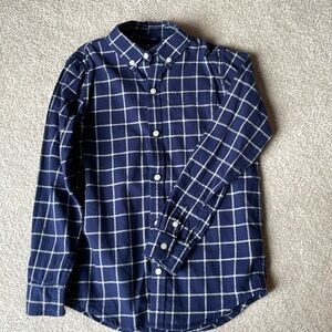Janie and Jack boys size 7 blue plaid button down.